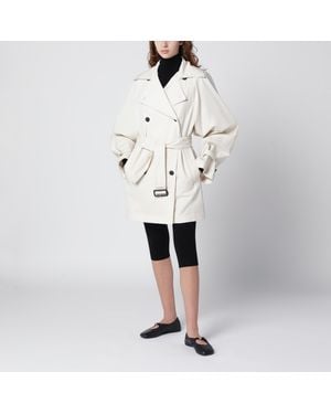 TOTEME Ivory Double-Breasted Cotton Trench Coat - White