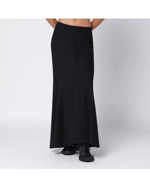 Balenciaga Gonna lunga nera in lana - Nero