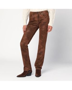 Isabel Marant Pantalone color tabacco in ecopelle - Marrone