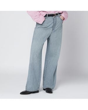 Miu Miu Jeans With Logo On The Back - Blue