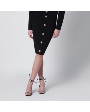 Balmain Tweed Pencil Skirt - Black