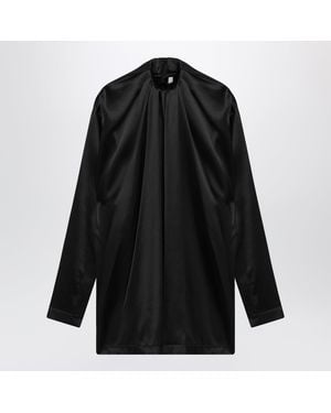 Phoebe Philo Silk Satin Fluid Top - Black
