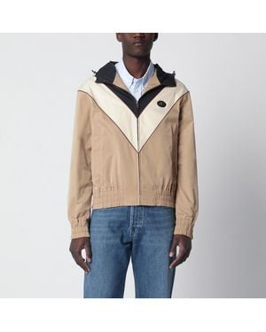 Valentino Butter And Camel Jacket With Vlogo Patch - Natural