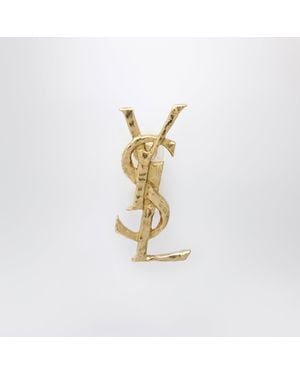 Saint Laurent Cassandre Hammered Single Earring - Metallic