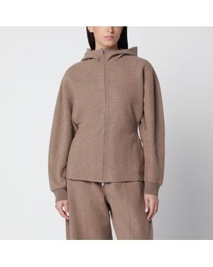 Max Mara Braunes Kapuzen-Sweatshirt Aus Wolle Und Kaschmir
