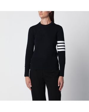 Thom Browne 4-Bar Crew-Neck Sweater - Black