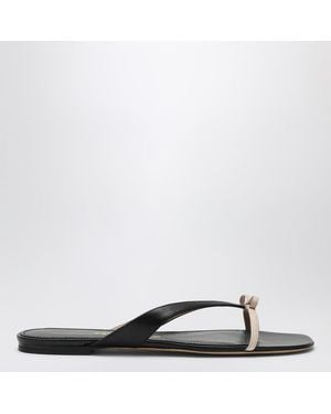 Ferragamo Mini Bow Flip-Flop And Powdery Regular Fit - Black