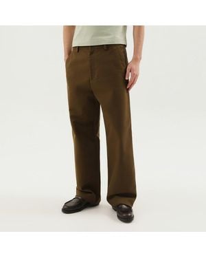 1989 STUDIO Pantaloni dritti in cotone oliva - Verde