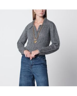 Chloé Smoke Alpaca-Blend Cardigan - Gray