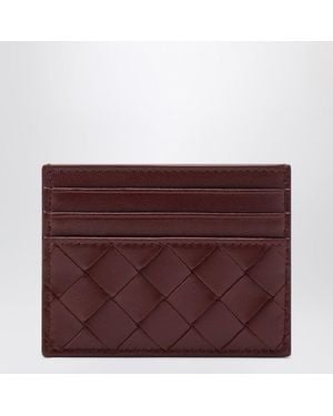 Bottega Veneta Portacarte color barolo in intrecciato - Viola