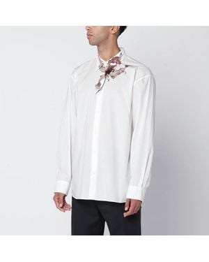 Dries Van Noten Camicia chiara con stampa flame lily - Bianco