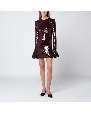 ROTATE BIRGER CHRISTENSEN Bordeauxfarbenes Pailletten-Minikleid - Rot