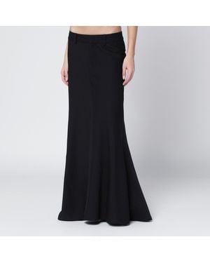 Balenciaga Long Wool Skirt - Black