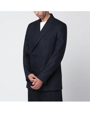 Golden Goose Pinstripe Double Breasted Jacket - Blue