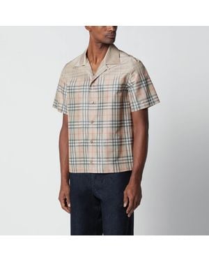 Burberry Shirt With Shaded Check Pattern - Grey