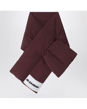 Jil Sander Plum Padded Scarf With Logo - Purple