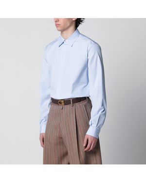 Valentino Fil-À-Fil Cotton Shirt With Vlogo Embroidery - White