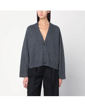 Loulou de Saison Kaia Lds Anthracite Cashmere Cardigan - Blue