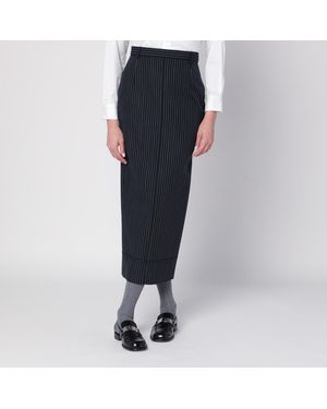 Thom Browne Pinstriped Pencil Skirt - Blue