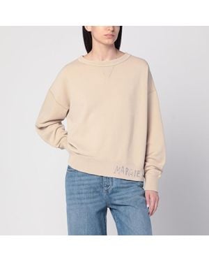 Maison Margiela Felpa beige rosato con logo graffiti - Blu