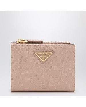 Prada Powder Saffiano Leather Wallet - Natural