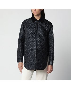 Moncler Padded Overshirt With Corduroy Collar - Black