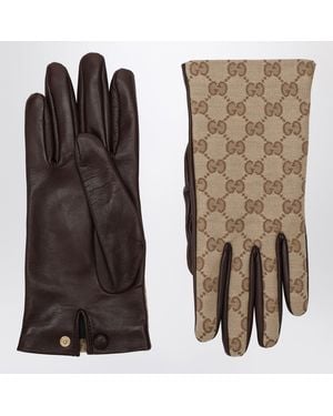 Gucci Gg Fabric Gloves - Brown
