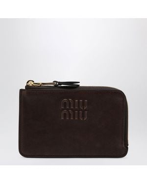 Miu Miu Portacarte Con Zip Color Radica - Nero