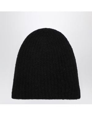 Roberto Collina Cashmere Ribbed Beanie - Black