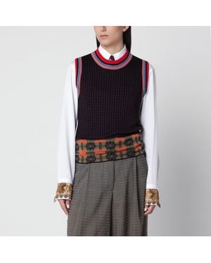 Dries Van Noten Bordeaux Jacquard Vest - Black