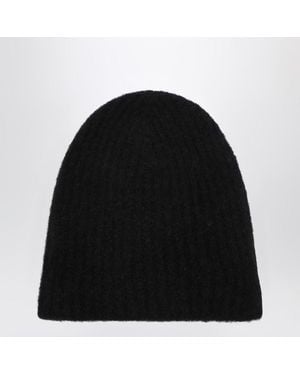 Roberto Collina Berretto in cashmere a coste - Nero
