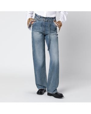 Dries Van Noten Washed-Effect Jeans With Belt - Blue