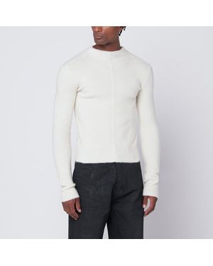 Rick Owens Pull Côtelé En Mélange D?Alpaga - Blanc