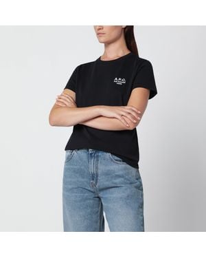 A.P.C. Schwarzes Baumwoll-T-Shirt Mit Stickerei