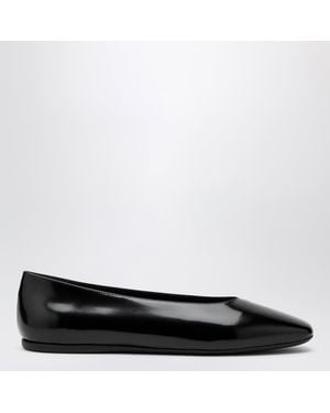 Prada Brushed Leather Ballet Flats - Black