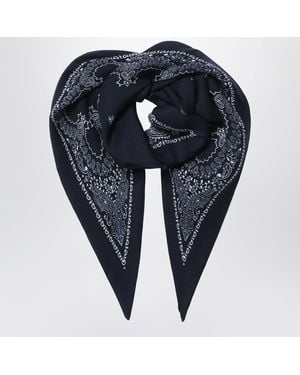 Destin Marineblaues Dreieckiges Bandana-Tuch Aus Wolle