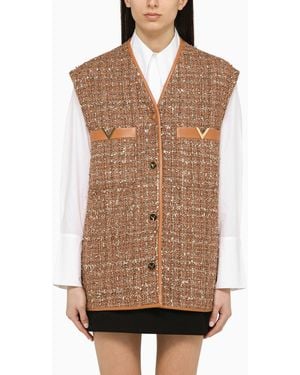 Valentino V Gold Waistcoat Brown