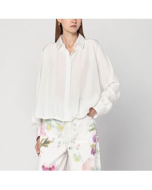 Loewe Balloon-Sleeve Silk Shirt - White