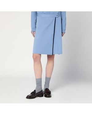 Miu Miu Jupe En Fil Technique - Bleu