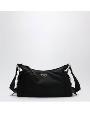 Prada Explore Tasche Groß Aus Schwarzem Re-Nylon Und Leder