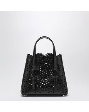 Alaïa Mina 20 Vienne Calfskin Tote Bag - Black