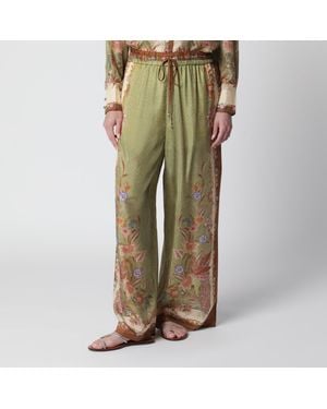 Zimmermann Pantalon Indra Relaxed À Imprimé Floral - Vert