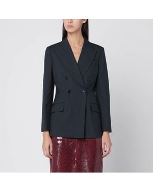 Gucci Double-Breasted Wool Jacket - Blue