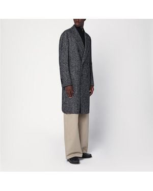 Tagliatore Houndstooth Double-Breasted Coat - Black