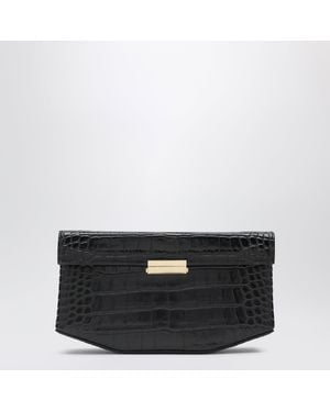 TOTEME Schultertasche Clip Aus Kroko-Leder, Schwarz