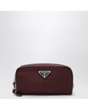 Prada Speedrock Etui Aus Re-Nylon Und Leder - Braun