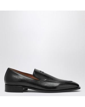 Miu Miu Mocassins Noirs En Cuir Avec Logo