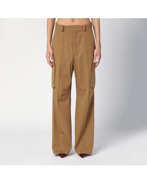 Victoria Beckham Tobacco-coloured Cotton Cargo Trousers - Brown
