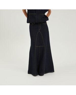 1989 STUDIO Long Denim Skirt Dark - Black