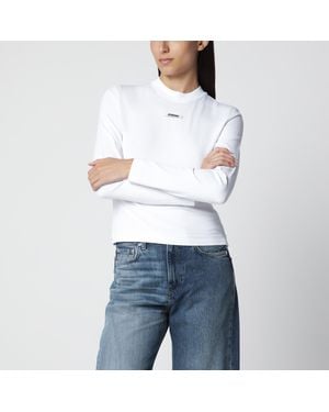 Jacquemus Le Gros Grain Long-Sleeve Stretch Cotton T-Shirt - White